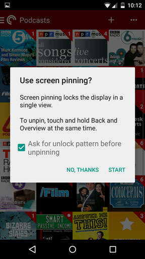 Screen pin option