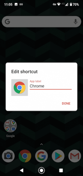 edit shortcut